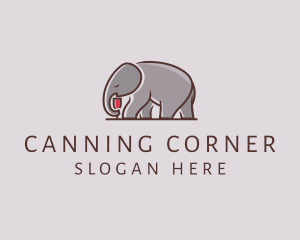 Elephant Wine Glass  logo design