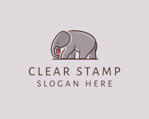 Elephant Wine Glass  logo design