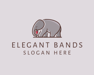 Elephant Wine Glass  logo design