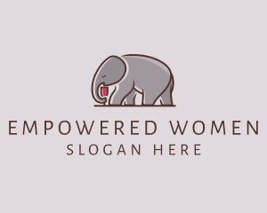 Elephant Wine Glass  logo design