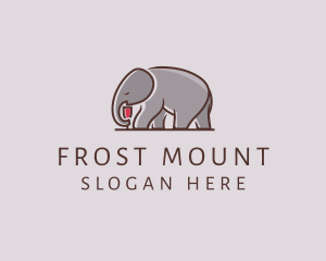 Elephant Wine Glass  logo design