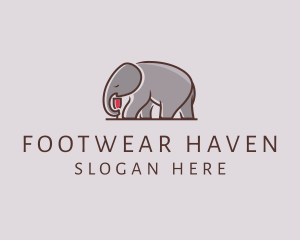 Elephant Wine Glass  logo design