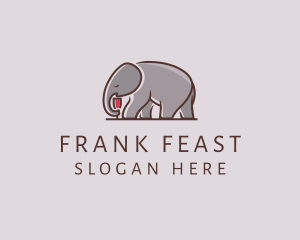 Elephant Wine Glass  logo design