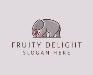 Elephant Wine Glass  logo design