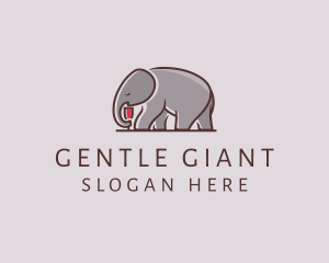 Elephant - Elephant Wine Glass logo design