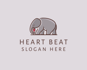 Elephant Wine Glass  logo design