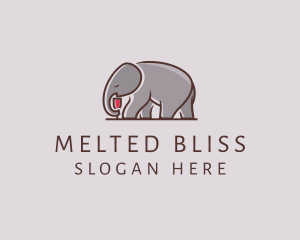 Elephant Wine Glass  logo design