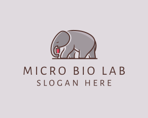 Elephant Wine Glass  logo design