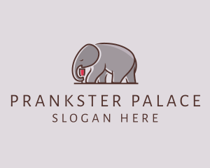 Elephant Wine Glass  logo design