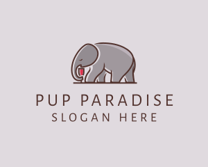 Elephant Wine Glass  logo design