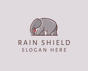 Elephant Wine Glass  logo design