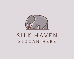 Elephant Wine Glass  logo design