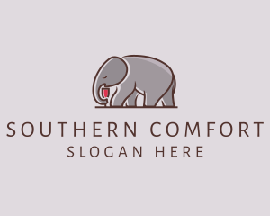 Elephant Wine Glass  logo design