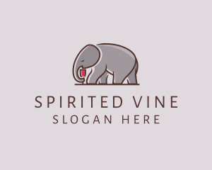 Alcohol - Elephant Wine Glass logo design