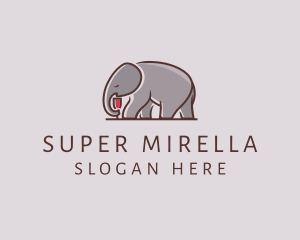 Zoo - Elephant Wine Glass logo design