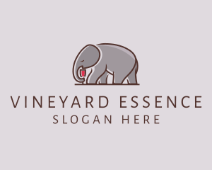 Elephant Wine Glass  logo design