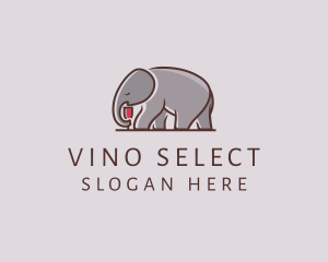 Sommelier - Elephant Wine Glass logo design