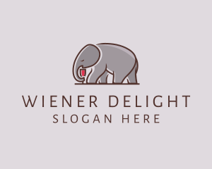 Elephant Wine Glass  logo design