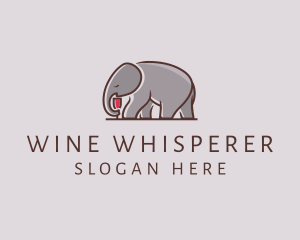 Sommelier - Elephant Wine Glass logo design