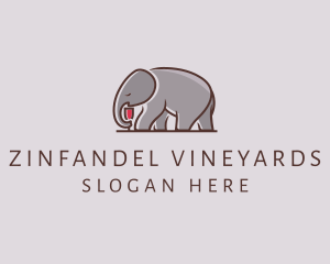 Elephant Wine Glass  logo design