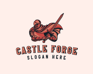 Medieval Warrior Knight logo design