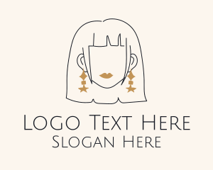 Headscarf - Woman Starry Earrings logo design