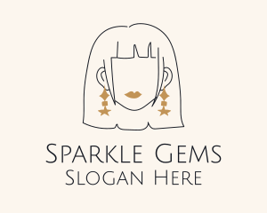 Earrings - Woman Starry Earrings logo design