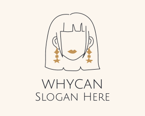 Earrings - Woman Starry Earrings logo design