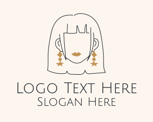 Beauty - Woman Starry Earrings logo design