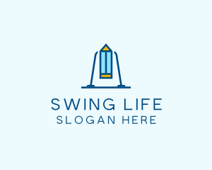 Swing - Blue Pencil Swing logo design