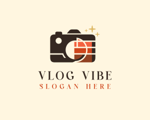 Vlogging - Creative Camera Photography logo design