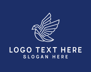 Pigeon - Geometric Flying Bird logo design