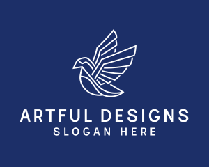 Geometric Flying Bird  logo design