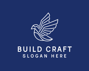 Geometric Flying Bird  logo design