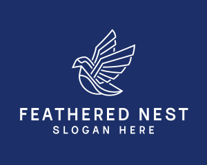 Feathers - Geometric Flying Bird logo design