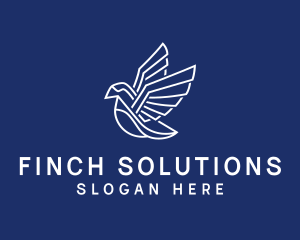 Finch - Geometric Flying Bird logo design