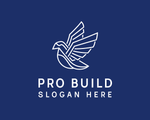 Geometric Flying Bird  logo design