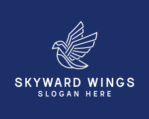 Flying - Geometric Flying Bird logo design