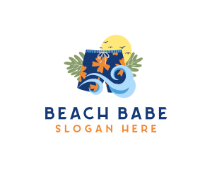 Summer Beach Trousers logo design