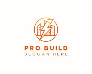 Lightning Bolt Building logo design