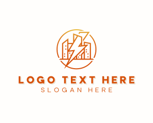 Technology - Lightning Bolt Building logo design