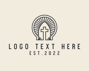 Cathedral - Holy Cemetery Cross logo design