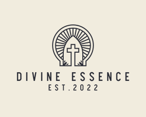 Divine - Holy Cemetery Cross logo design