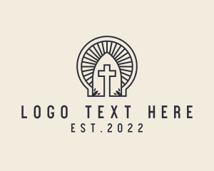 Divine - Holy Cemetery Cross logo design