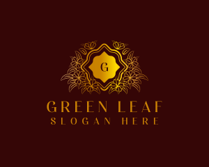 Flower Leaf Wreath logo design