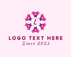 Floriculture - Ornamental Flower Wreath Decor logo design