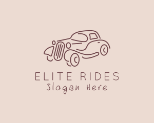 Minimalist Retro Car  logo design