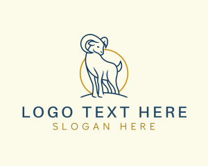 Sheep - Goat Ram Animal logo design