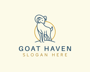 Goat Ram Animal logo design