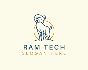 Goat Ram Animal logo design